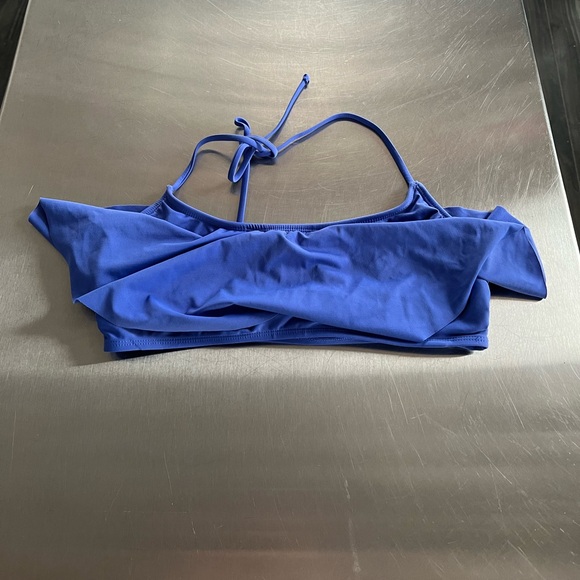 Blue Ruffled Bikini Top - Picture 3 of 4